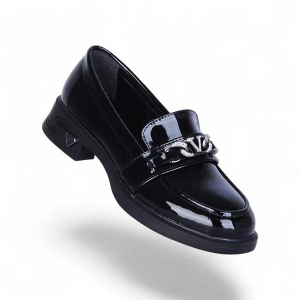 Ayakcenter 502 Rugan Nosima Siyah Kadın Loafer Ayakkabı - Image 1