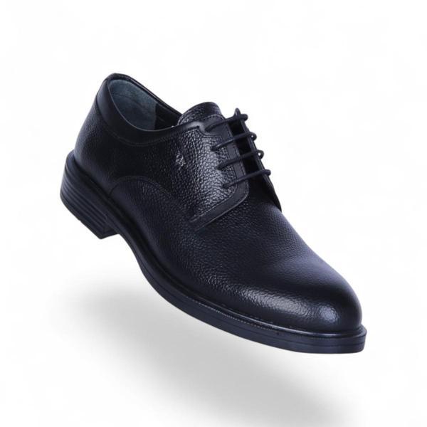 Censay 320 Siyah Zigana Kauçuk %Deri Erkek Klasik Ayakkabı - Image 1