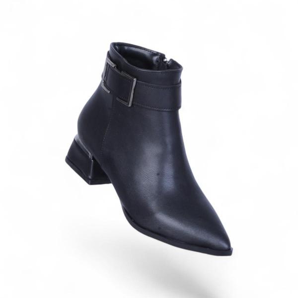 Scarletta S16 Cilt Siyah 4Cm Kadın Topuklu Bot - Image 1