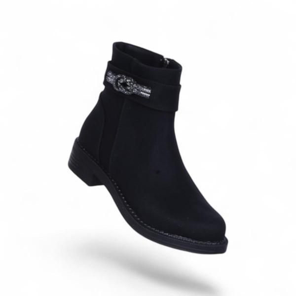 Alens A6 Siyah Nubuk Kadın Düz Bot - Image 1