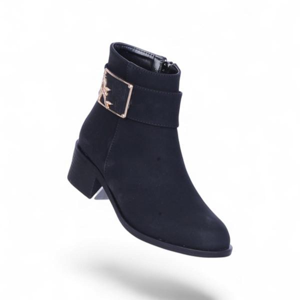 Scarletta S14 Nubuk Siyah 5Cm Kadın Topuklu Bot - Image 1