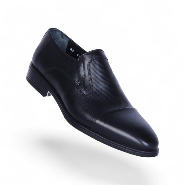 Censay 575 Siyah Antik Kauçuk %Deri Erkek Klasik Ayakkabı - Image 1