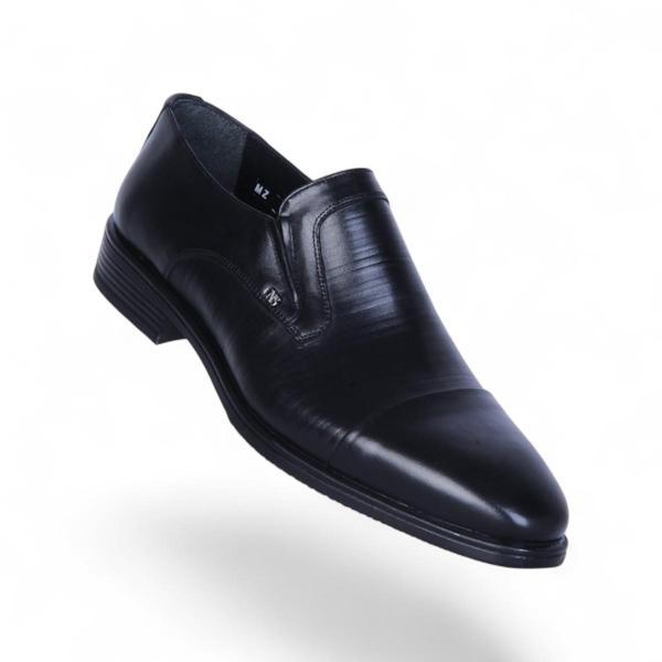 Censay 525 Siyah Antik Kauçuk %Deri Erkek Klasik Ayakkabı - Image 1