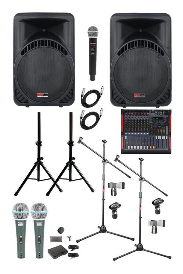  Lastvoice Ample Classy-Paket-2 Aktif hoparlör ve Mixer Full Ses Sistemi Seti - Image 1
