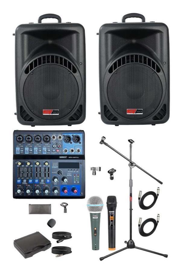 Lastvoice Ample Center-Paket-2 Aktif hoparlör ve Mixer Full Ses Sistemi Seti - Image 1