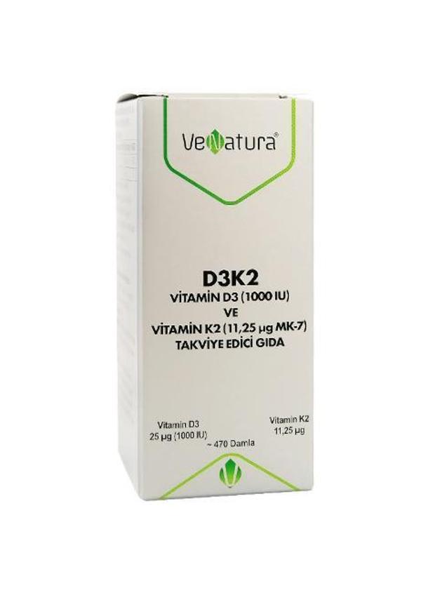 VeNatura Vitamin D3 ve Menaquinon 7 11,25 mcg 20 ml - Image 1