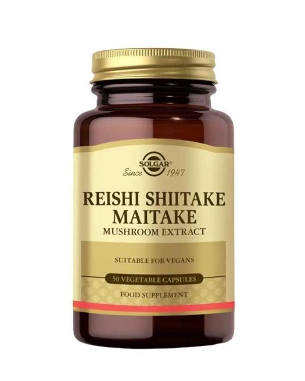 Solgar Reishi Shiitake Maytake Mantar Ekstresi Takviye Edici Gıda 50 Kapsül - Image 1
