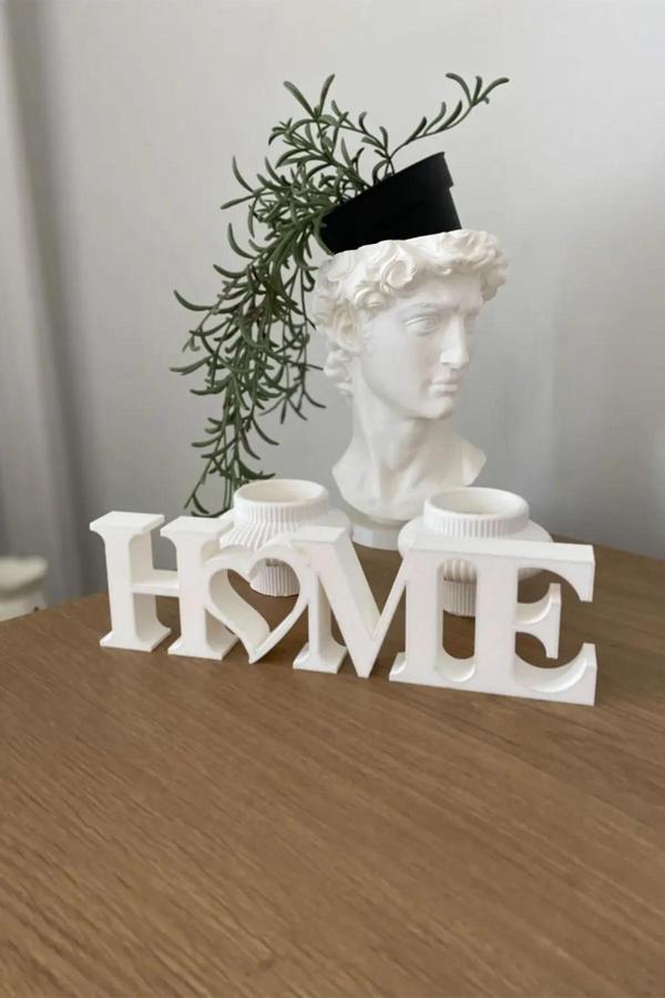 Ela Crafts Home Yazılı Dekoratif Biblo Masaüstü Dekor - Beyaz 22 Cm X 6 Cm. - Image 1