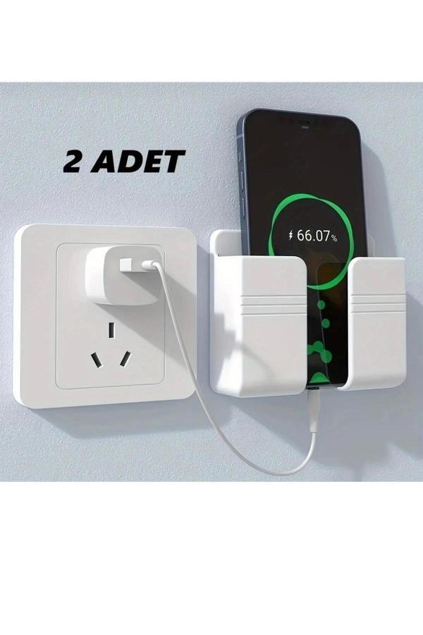 Ela Crafts 2 Adet Yapışkanlı Duvara Monte Telefon Tutacağı - Image 1