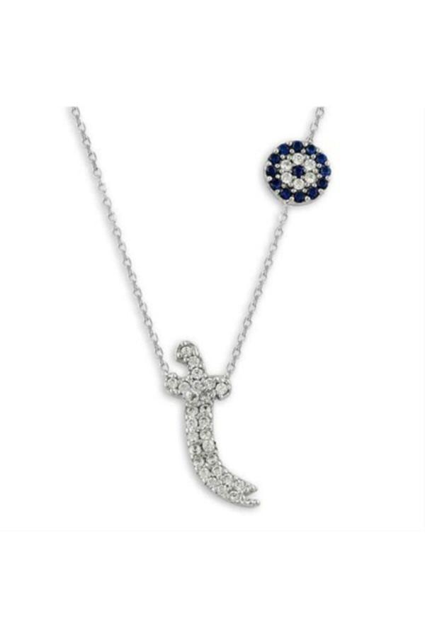 Osmanlı Gümüş Sevgiliye Hediye Bayan Gümüş Zülfikar Kolye - Image 1