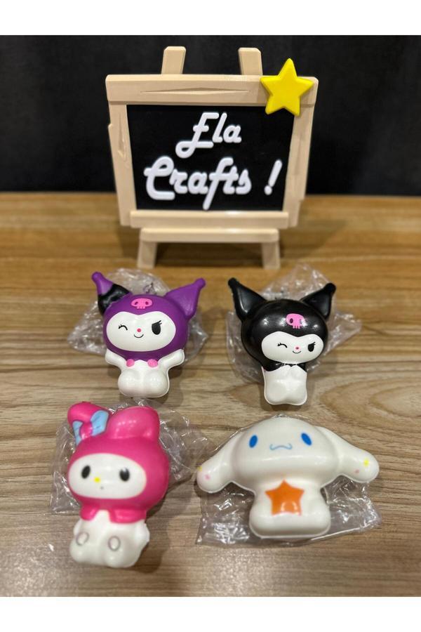 Ela Crafts 4 Adet Yumuşak Kuromi Anahtarlık - Image 1