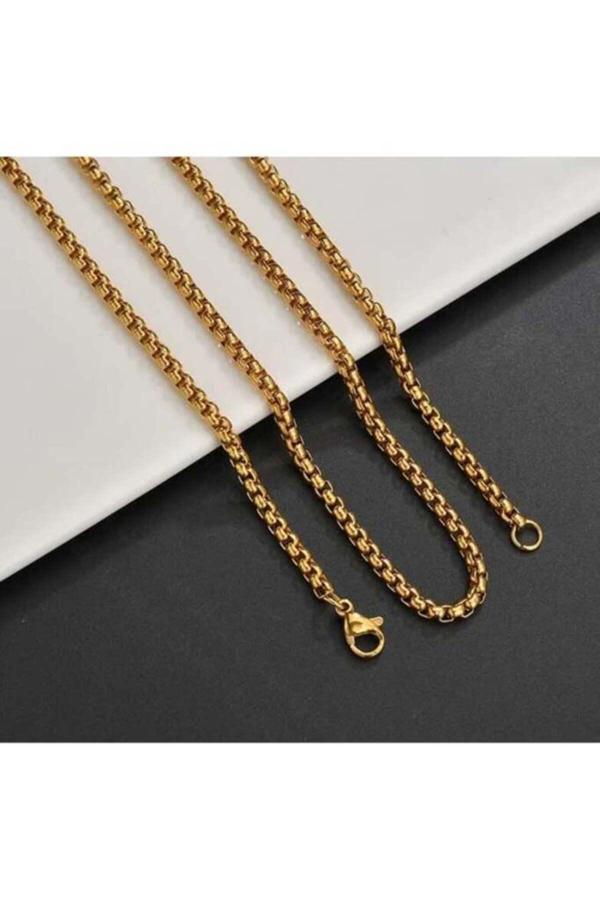 Osmanlı Gümüş Çelik Erkek Kolye - Altın Kaplama Polo Model Çelik Kolye - Image 1