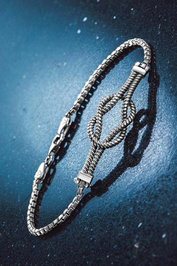 Osmanlı Gümüş Erkek Gümüş Bileklik - Küp Zincirli Gemici Düğümü Model 2 Gümüş Bileklik - Image 1