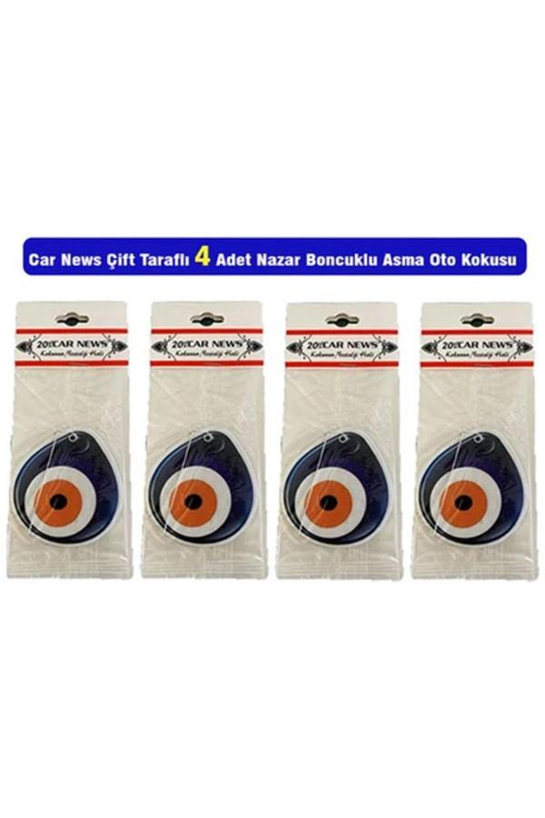 Car News Çift Taraflı 4 Adet Nazar Boncuklu Asma Oto Kokusu - Image 1