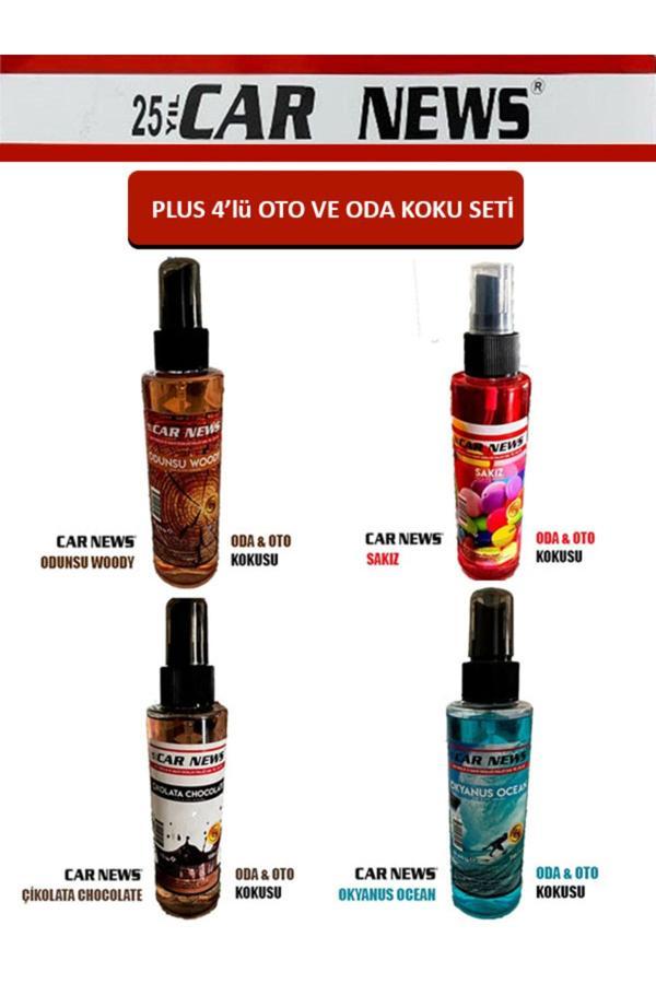 Car News Plus 4’Lü Sprey Oto Ve Oda Koku Seti - Image 1