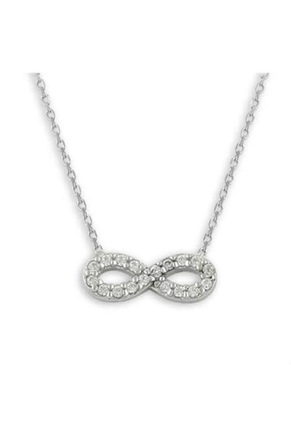 Osmanlı Gümüş Sevgiliye Hediye Sonsuzluk Gümüş Bayan Kolyesi - Image 1