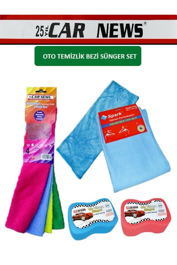 Car News Oto Mikrofiber Temizlik Bezleri Ve Sünger Set - Image 1