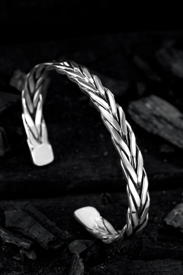 Osmanlı Gümüş Erkek Gümüş Bileklik - El Yapımı Lincoln Model Erkek Bileklik Kelepçe Her Bileğe Uyar - Image 1