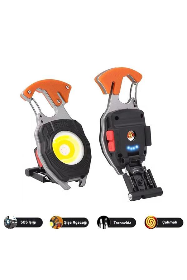 Wison Çok Fonksiyonlu Şarjlı Anahtarlıklı Fener Turuncu (WS-5050) - Image 1