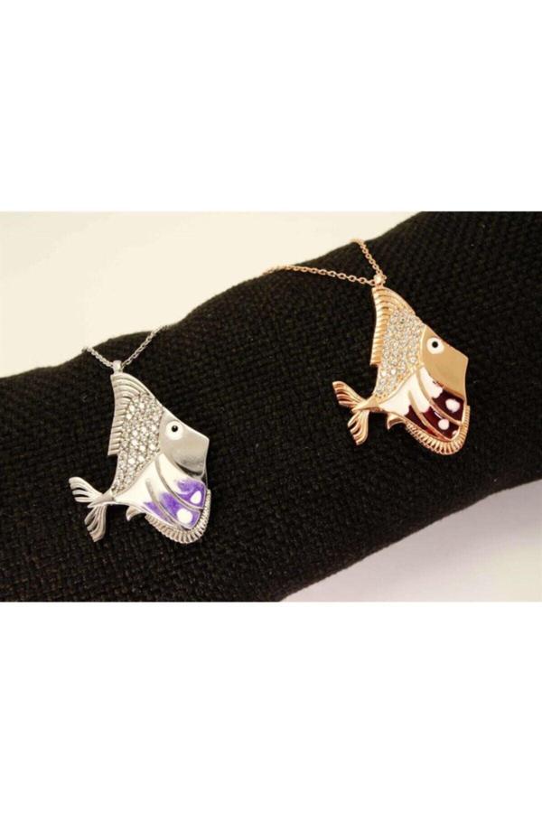 Osmanlı Gümüş Balık Burcu Bayan Gümüş Kolye Harika Tasarım - Image 1
