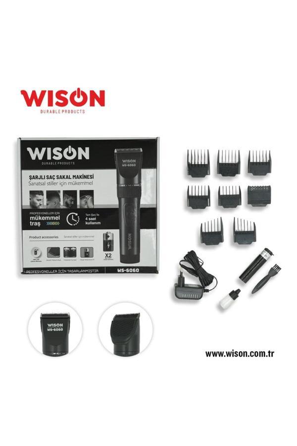 Wison Kuru Şarjlı Saç Kesim Tıraş Makinesi Yedek Bataryalı Ayarlanabilir Başlık Siyah 5-10 Resmi Distribü - Image 1