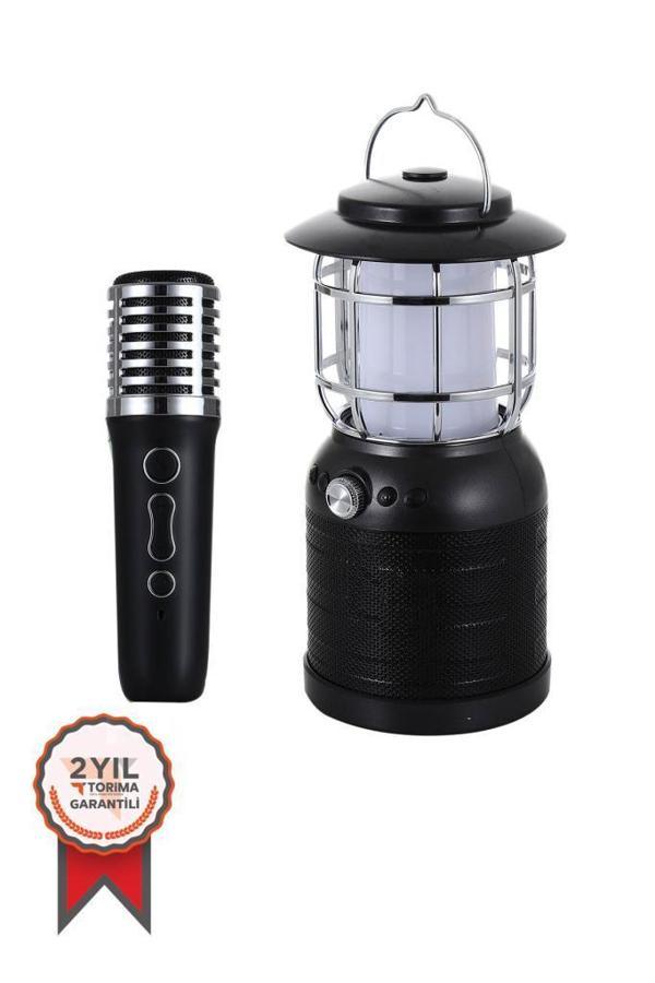 Torima SD08 Siyah Mikrofonlu Bluetooth Hoparlör Nostalji Fener Speaker - Image 1