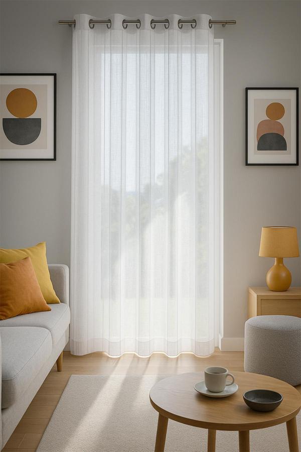 Louison Halkalı Tül Perde Gri Çizgili 300x280 - Image 1