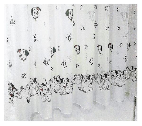 Brillant Tül Perde-Sevimli Köpekler-Çocuk Odaları İçin-EN: 175 cm: Boy: 200 cm-1/2 Pile - Image 1