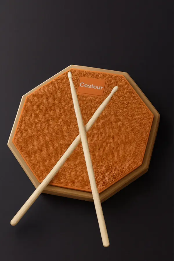 Bateri Davul Drum Pratice Pratik Calişma Pedi Pad ( 1 Çift Baget Hediye ) - Image 1