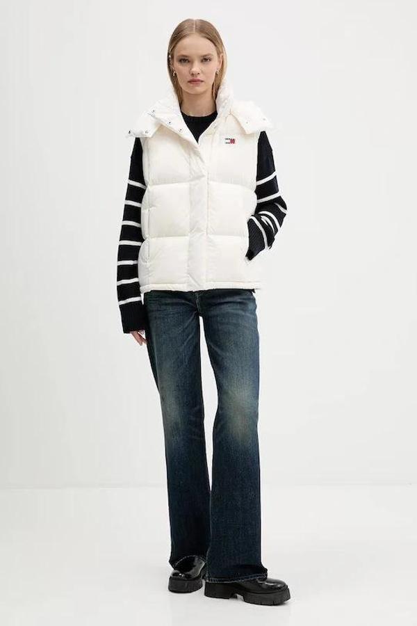 Tommy Hilfiger TJW Alaska Grid Kuş Tüyü Kadın Beyaz Yelek DW0DW21627YBH - Image 1