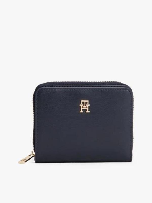 Tommy Hilfiger TH Icon Orta Boy Fermuarlı Kapaklı Kadın Mavi Cüzdan AW0AW17742DW6 - Image 1