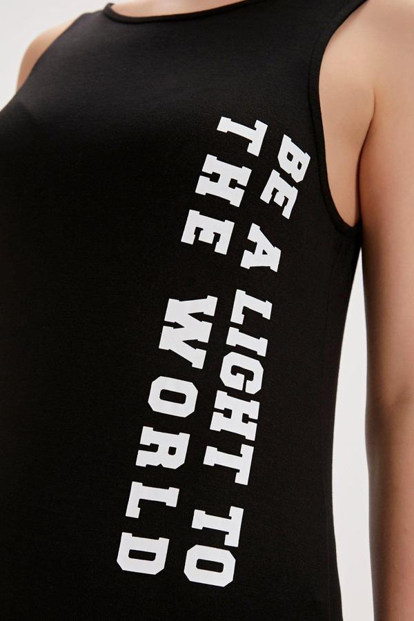 Linda Siyah Kadın Baskılı Elbise - Image 1