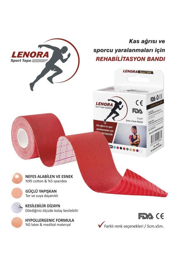Kinesiology Ağrı Bandı Kırmızı 5 Metre X 5 Cm Sporcu Bandı - Image 1