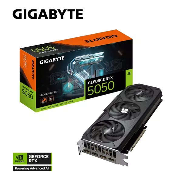 Gigabyte GeForce RTX5050 GAMING OC GV-N5050GAMING OC-8GD GDDR6 8GB 128Bit Gaming (Oyuncu) Ekran Kartı - Image 1