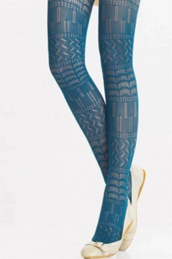 File Desenli Kadın Külotlu Çorap - Image 1