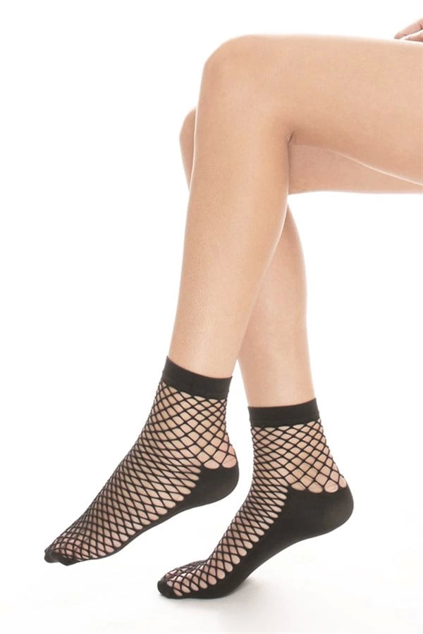 Kadın Tabanlı Geniş File Soket Siyah - Image 1