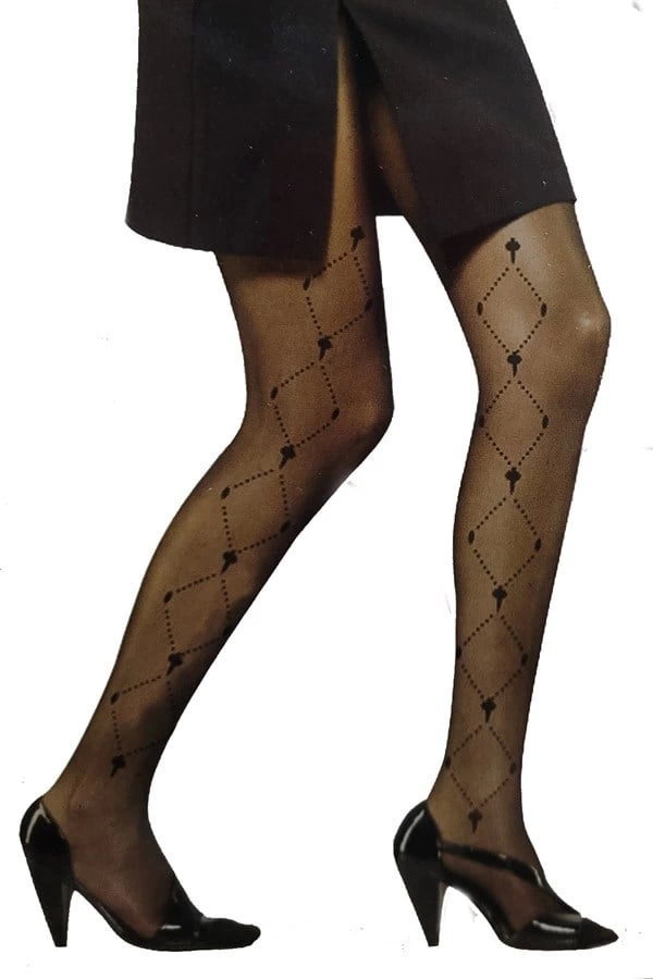 Model Siyah Renk Desenli Külotlu Çorap - Image 1