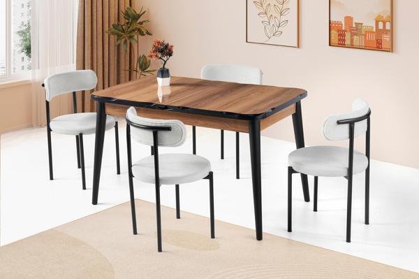Yakamoz Alfa MDF Mutfak Masa Sandalye Takımı 80x130 - Image 1