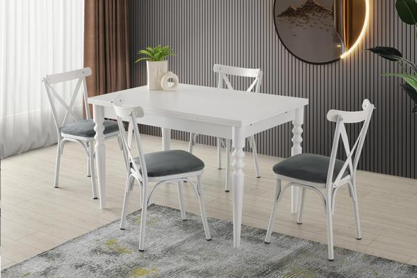 Didim Bahar Açılır Mutfak Masa Sandalye Takımı 80x120 - Image 1