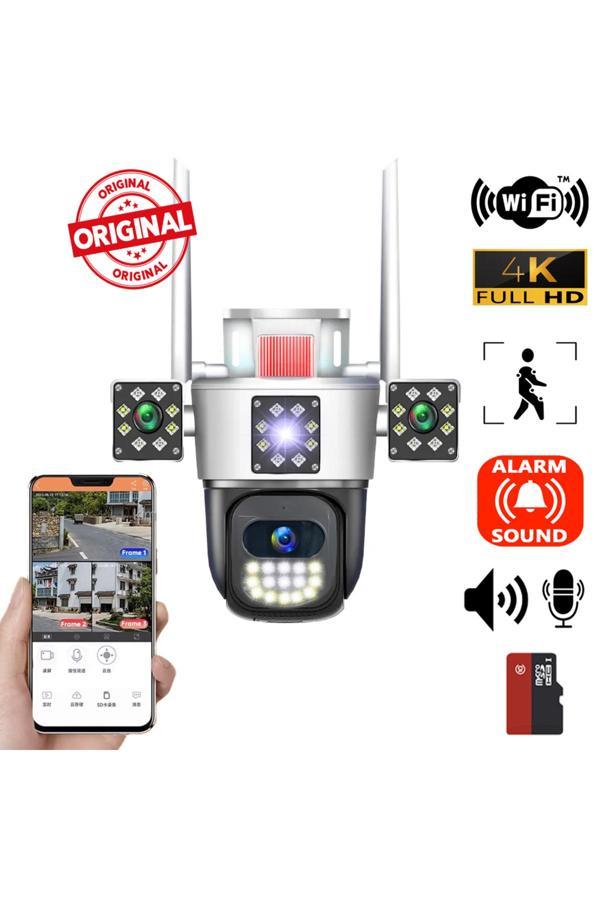 Radex 9MP 3 Kameralı Wifi kablosuz ip Hareketli dış mekan Gece görüşlü ses kayıtlı Güvenlik kamerası - Image 1