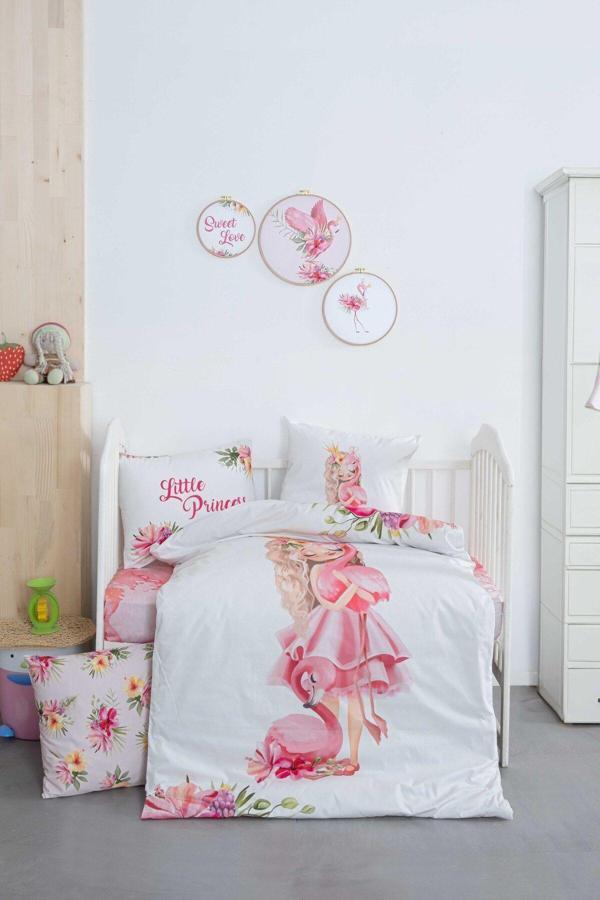 Montisu Mibabies; Little Princess, %100 Pamuk Bebek Odası Seti: Nevresim Takımı, Kırlent, Duvar Süsü - Image 1