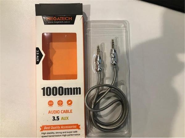 Elba Elb23 1Mt Aux Stereo To Stereo Örgülü Kablo Siyah - Image 1