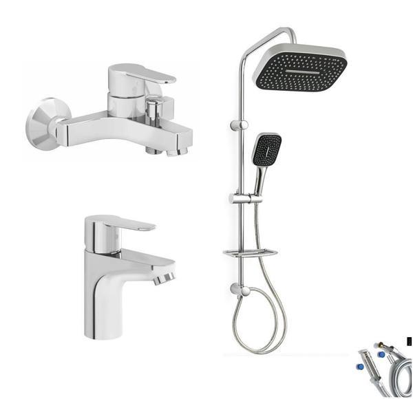 Artema Win S Banyo Bataryası + Lavabo Bataryası + Doppo Prime Lux Tepe Duş Sistemi - Image 1