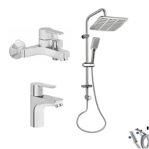 Artema Win S Banyo Bataryası + Lavabo Bataryası + Doppo Siena Lux Tepe Duş Sistemi - Image 1