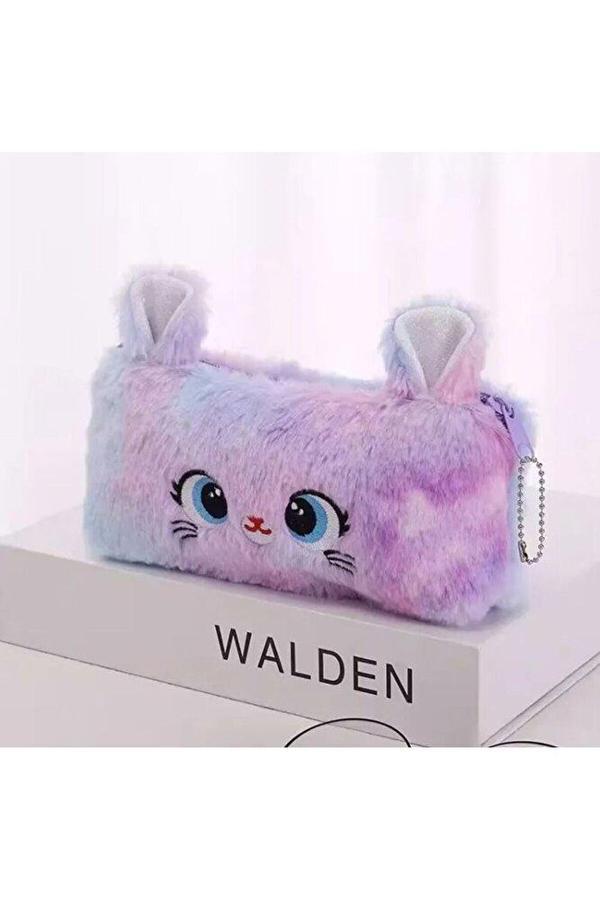 Peluş Tek Gözlü Kalemlik Kalem Çantası Kalem Kutusu Kadın Sevimli Büyük Kapasiteli Makyaj Çantası - Image 1
