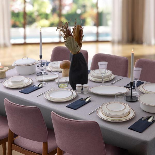 Evaliza Alaia Black Gold 60 Parça 12 Kişilik Yemek Takımı - Image 1