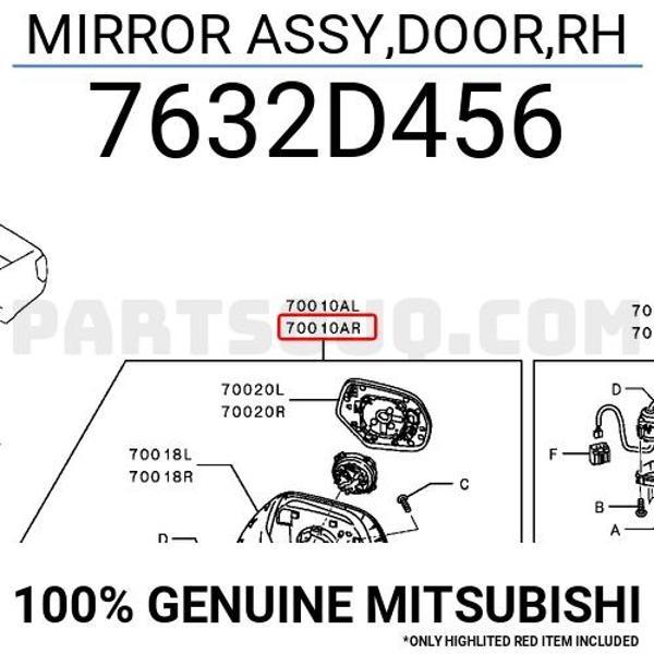 Ayna Dış Dikiz L200 2019-2023 Elektrikli Sinyalli 5 Fişli Krom Sağ (Oem No:7632D456) - Image 1