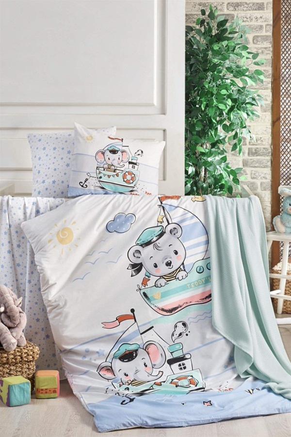 Kristal Sailing Ranforce Bebek Nevresim Takımı - Mavi - Image 1