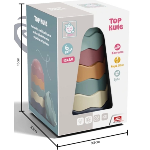Top Kule 6 Parça Kız Erkek Çocuk Oyuncak Eğitici Oyuncaklar - Image 1