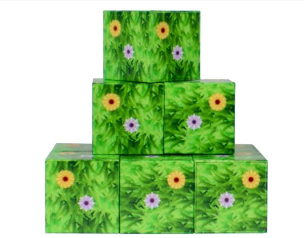 Megacraft 9 Parça Çiçekli Yaprak Çimen Blok Kız Erkek Çocuk Oyuncak Eğitici Oyuncaklar - Image 1